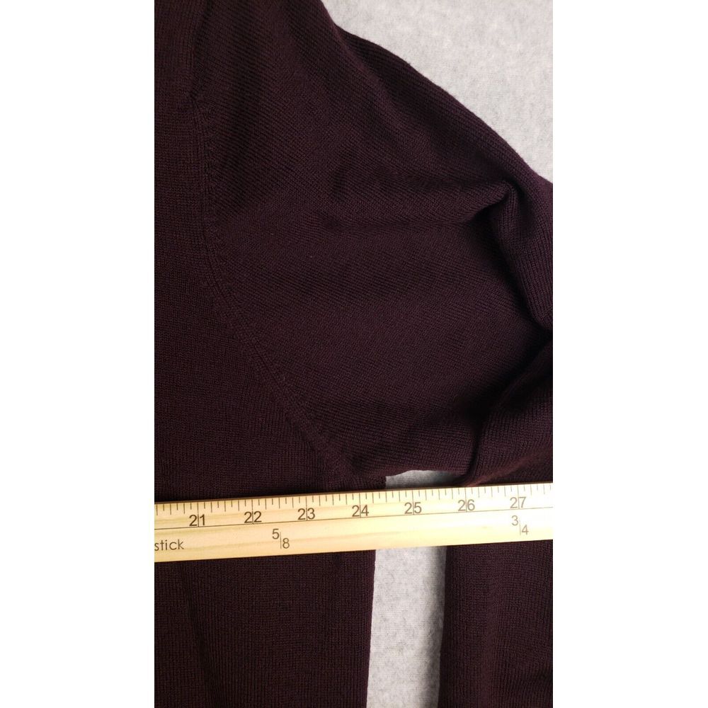 Brooks Brothers 346 Mens V Neck Merino Wool Sweater XL Maroon - Picture 5 of 6